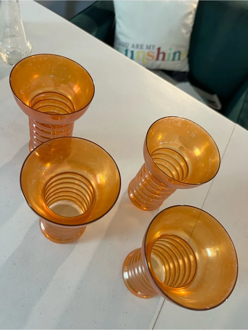 Vintage 1930s Dunbar Aramis “beehive” Tumblers- 4 Pack